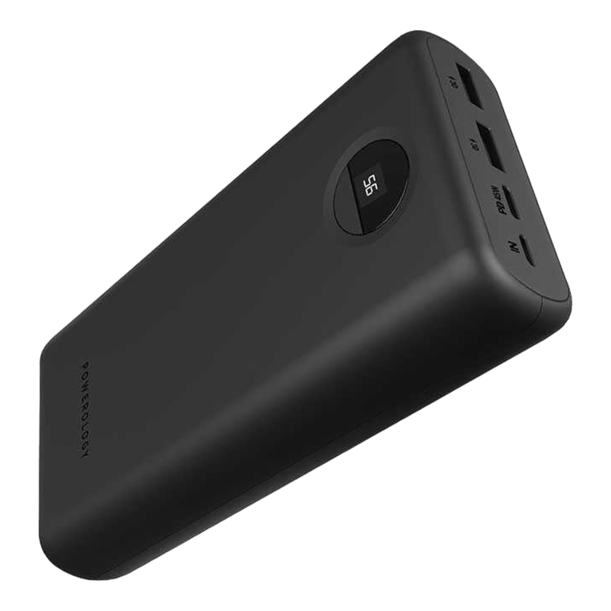 Powerology Quick Charge Power Bank 30000mAh PD 45W with Type-C to Type-C Cable Black - alAsil